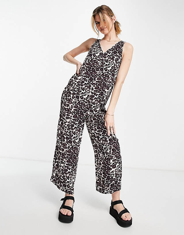 Whistles - clouded leopard print sleeveless jumpsuit in multi