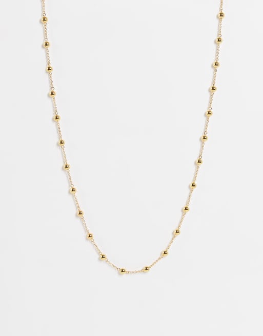 Whistles - Collana color oro con perline e barretta a T