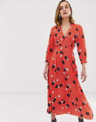 whistles confetti floral print midi dress