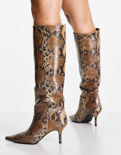 Asos snake print outlet boots