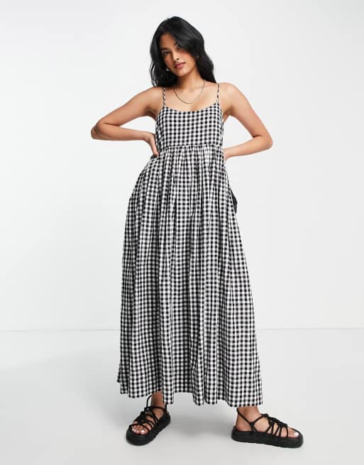 Black and store white checked dress