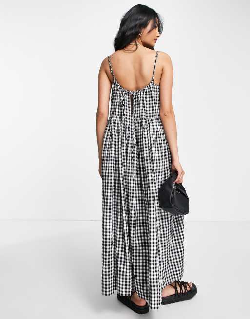 Black and white 2025 gingham maxi dress