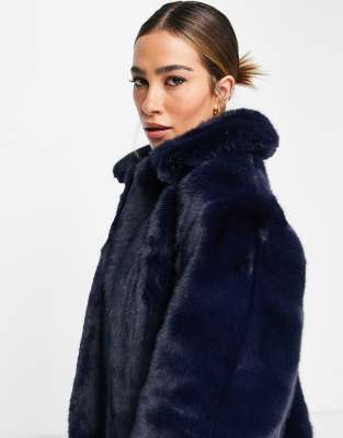 navy fur coat