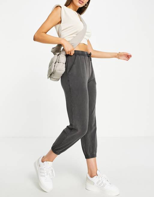 Whistles cropped washed joggers in black ASOS