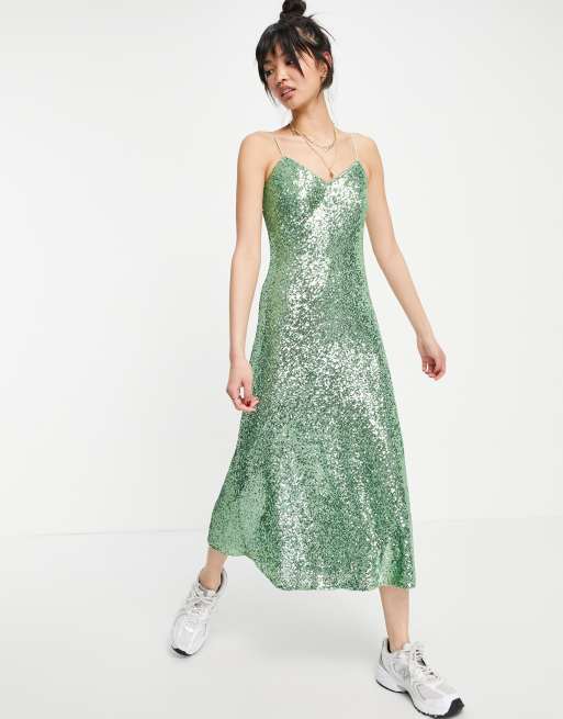 Sequin best sale slip dress