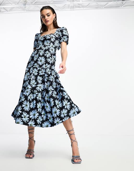 Asos daisy best sale print dress