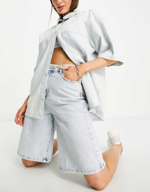 Whistles denim bermuda shorts in bleach blue