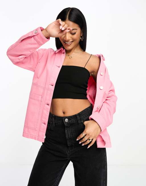 Pink denim outlet jacket asos