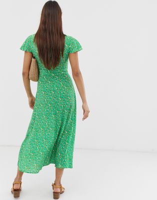 whistles ditsy blossom midi shirt dress