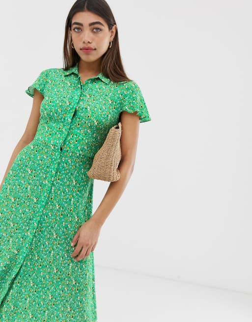 Whistles ditsy 2025 green dress