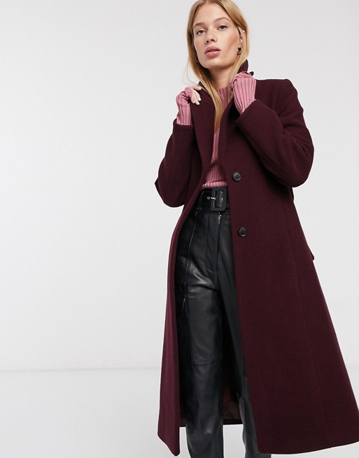 Whistles double breasted jacket in plum