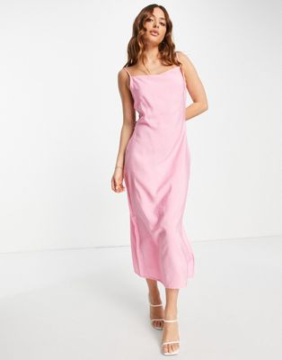 Whistles easy cami midi dress in pink