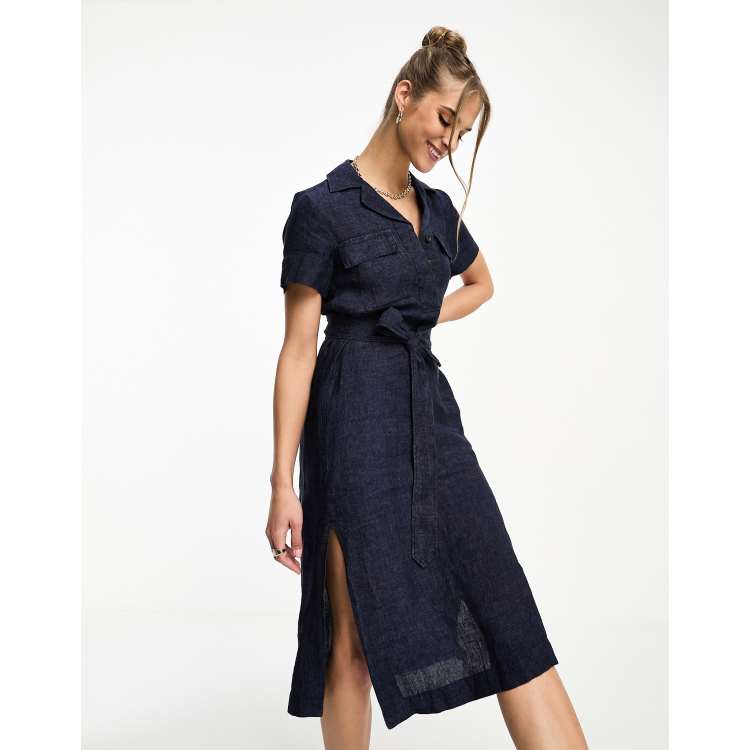 Whistles bella store linen shirt dress