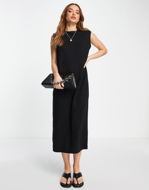 Whistles - Easy - Sort minimalistisk midikjole i jersey