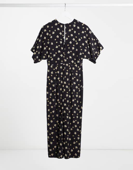 Whistles Edelweiss button front jumpsuit in black