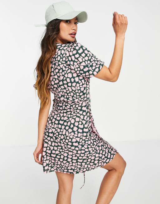 Whistles animal clearance print wrap dress