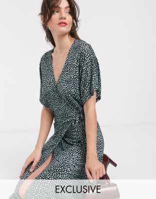 whistles green wrap dress