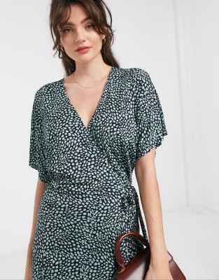 whistles animal print dress green