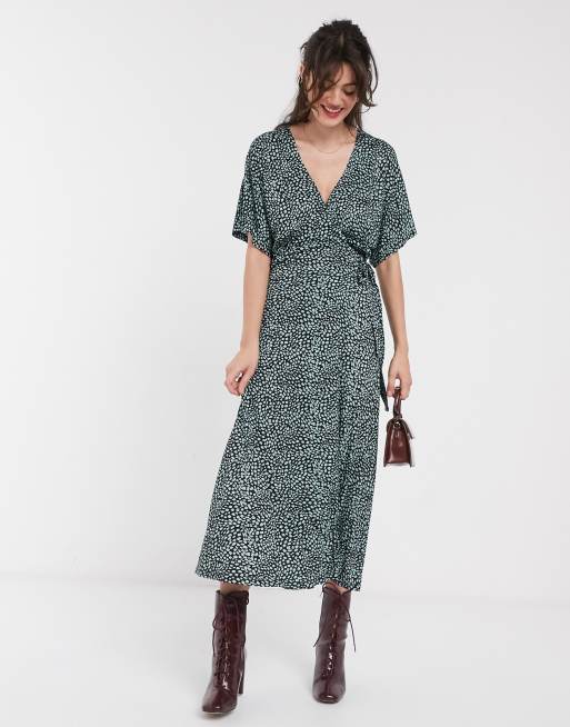 Whistles green best sale animal print dress