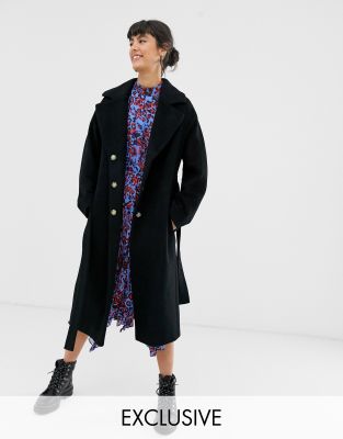 darcey drawn belted wrap coat