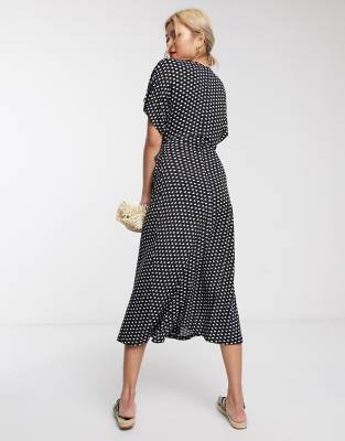 whistles black wrap dress