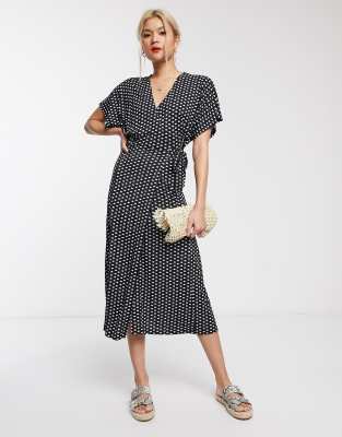 whistles black wrap dress