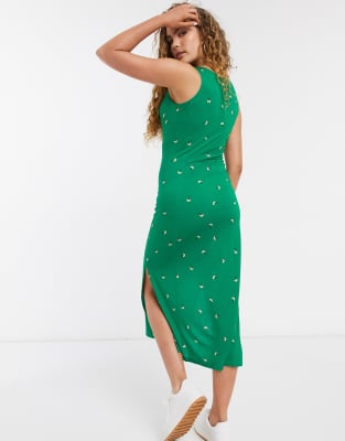 green jersey dress