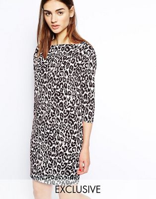 ASOS Jersey Dress in Leopard Print 