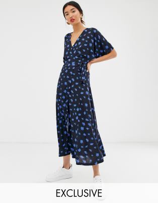 Whistles exclusive wrap floral midi dress | ASOS