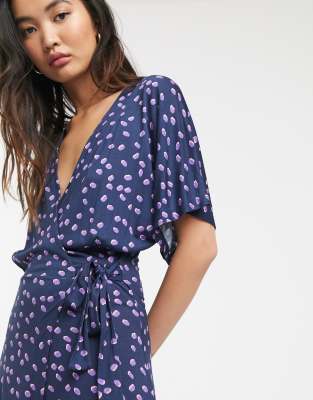 jersey midi wrap dress
