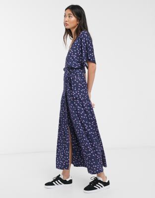 whistles spot wrap jersey dress