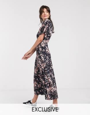 whistles spot wrap jersey dress