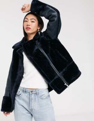 faux fur biker jacket