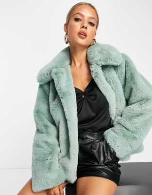 Mint faux fur on sale jacket