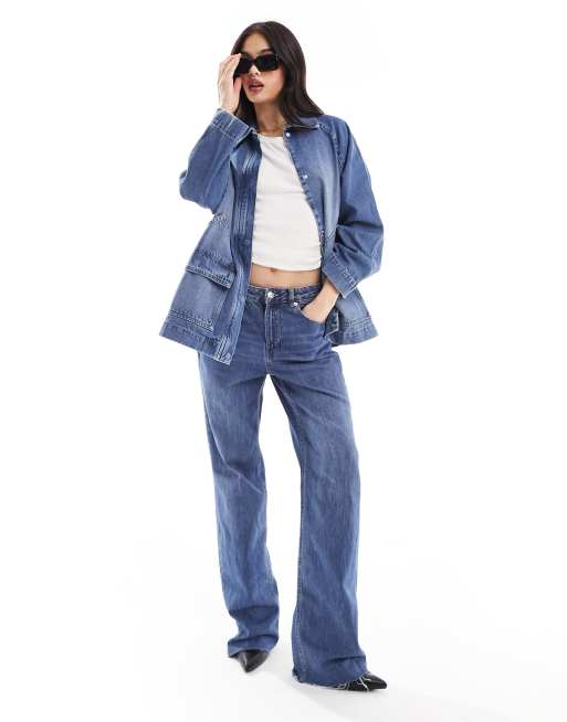 Flared hotsell denim jacket