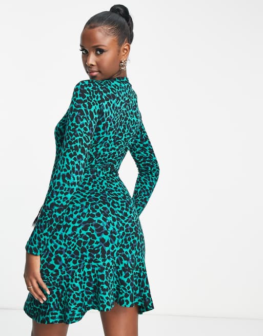 Whistles green best sale leopard dress