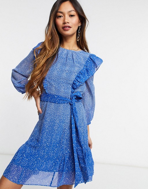 Whistles Floral Gradient Dress in Blue