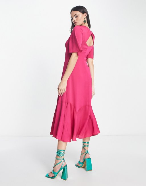 COS - Think pink. Our cotton dress features a gathered neckline