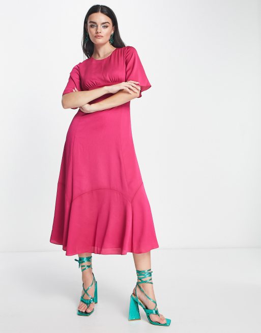 COS - Think pink. Our cotton dress features a gathered neckline