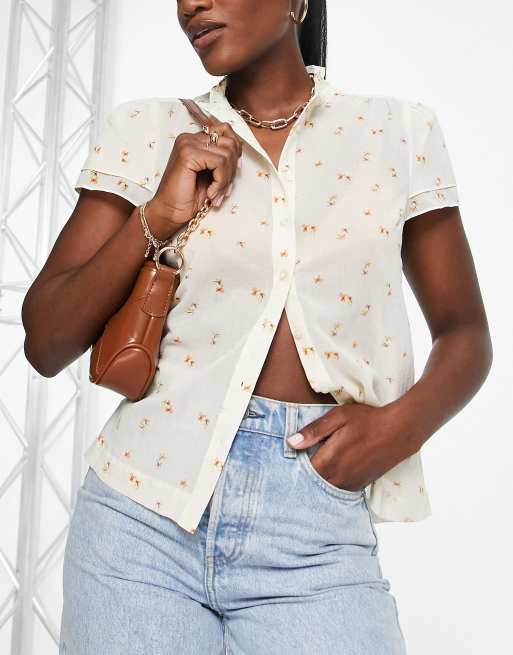 Whistles – Forget Me Not – Kremowa bluzka z woalu