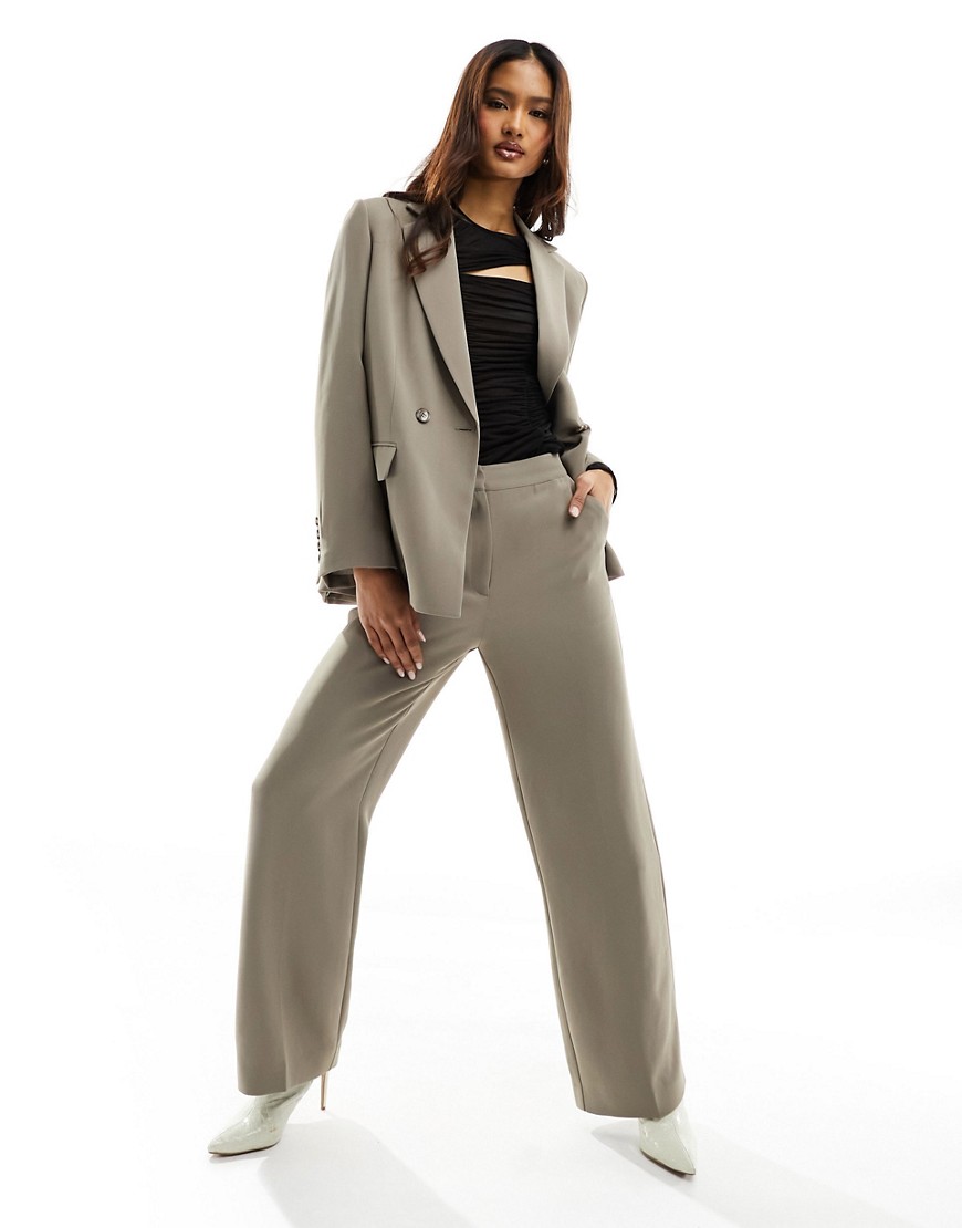 Whistles Full Length Crepe Pants In Taupe - Part Of A Set-neutral