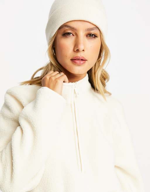 Whistles - Giacca sportiva beige in pile con zip sul davanti, 4 di 4