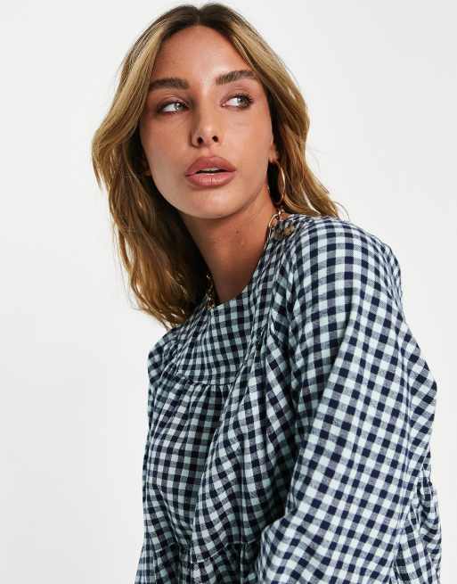 Whistles gingham check dress in blue, 3 of 4