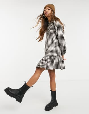 Whistles gingham dress in black-Red