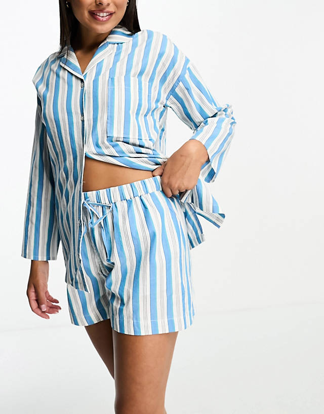 Whistles - gracie striped lounge pyjama co-ord in blue