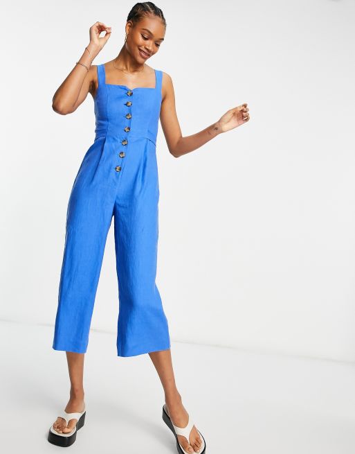 Blue store linen jumpsuit