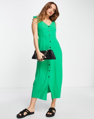 Whistles Whistles Hanna tie shoulder dress in green