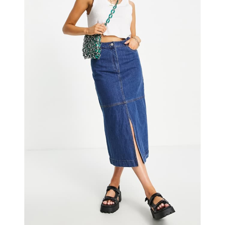 Whistles denim sale midi skirt