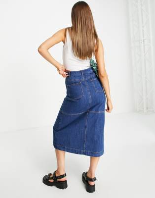 whistles denim midi skirt