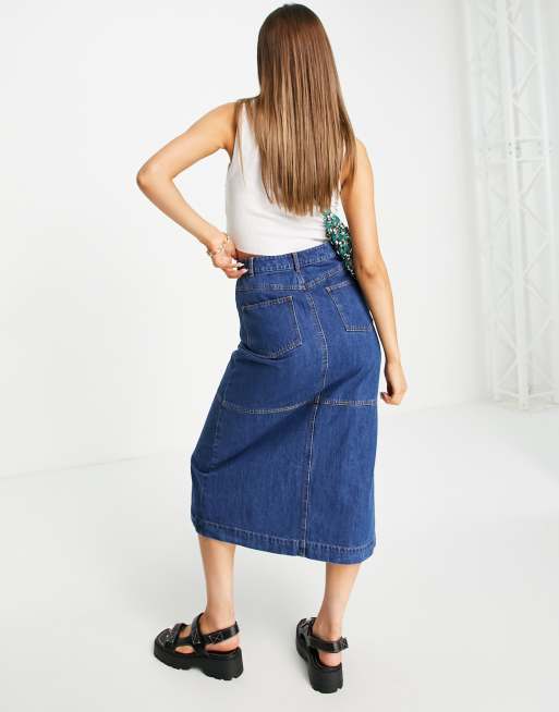 Whistles denim midi store skirt